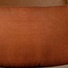 Solid Brown Faux Leather Lumbar Throw Pillow