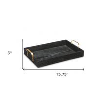 Black Wooden Tray with Gold Handles