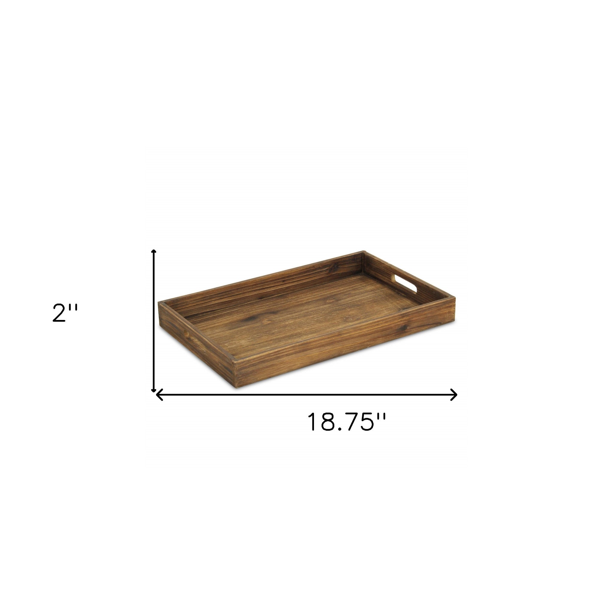 Minimalist Dark Brown Wooden Tray
