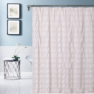 Pale Pink Modern Striped Crinkle Shower Curtain