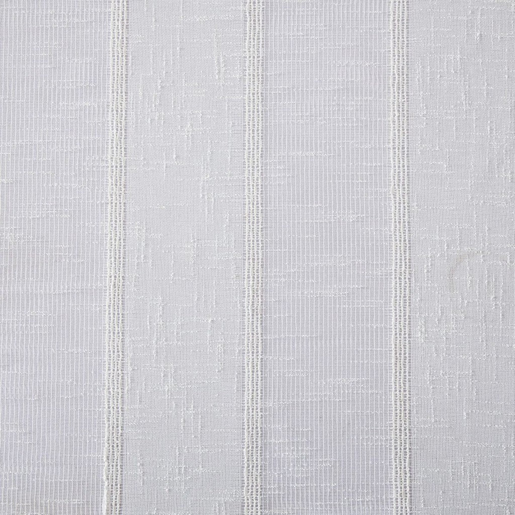 White Striped Embroidered Shower Curtain