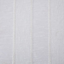 White Striped Embroidered Shower Curtain