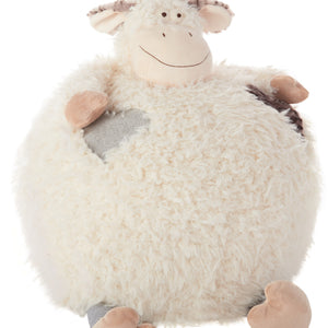 16" X 16" Ivory Novelty Handmade Polyester Throw Pillow