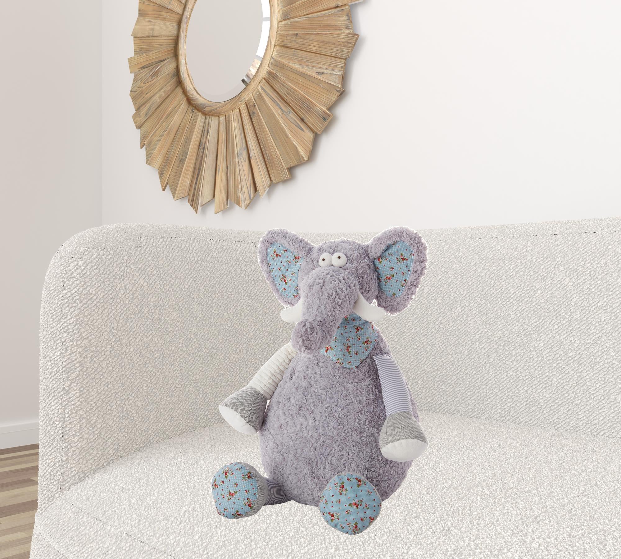 Grey 22" X 26" Novelty Polyester Throw Pillow