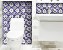 Blue White and Gold Mosaic Removable Tiles - 5