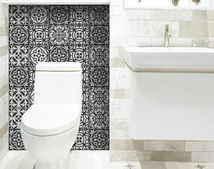 7" X 7" Gray and White Multi  Peel and Stick Removable Tiles