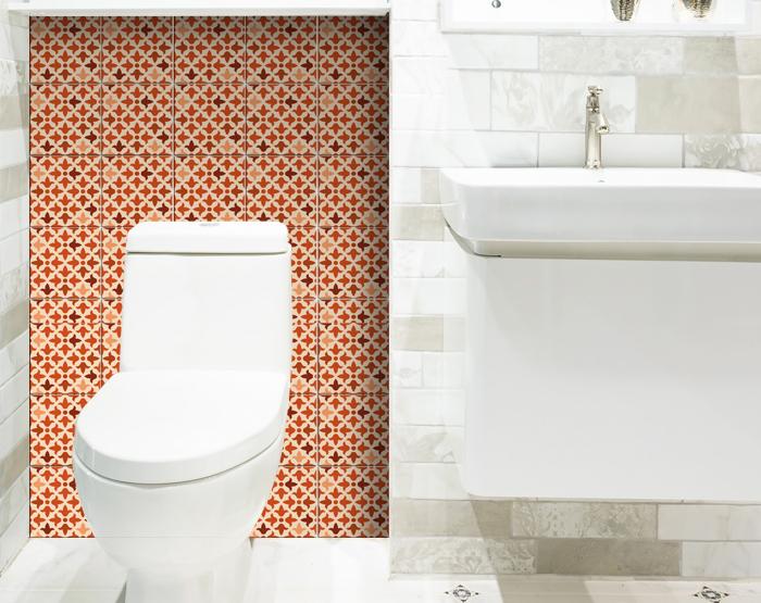 6" X 6" Terra Cotta Tango Peel and Stick Tiles