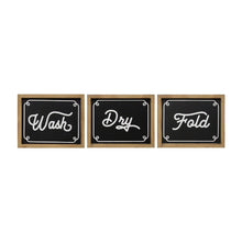 'Wash Dry Fold' Rustic Laundry Wall Art 3pc Set