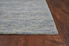 Ocean Blue Hand Tufted Abstract Indoor Area Rug - 3' x 5'