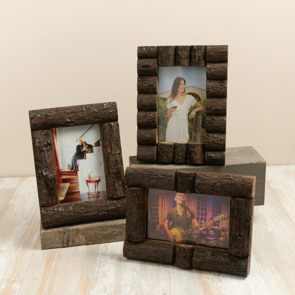Log Cabin Style Picture Frames - 4" x 6"