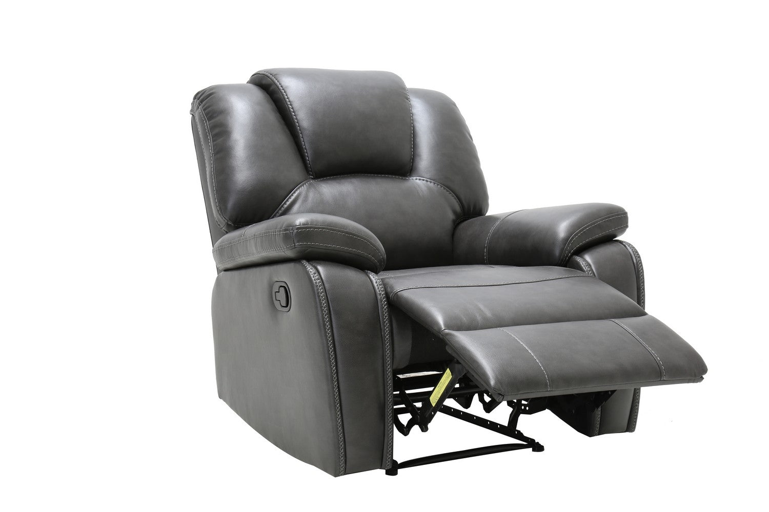 40" Grey Contemporary Leather Reclining Chair