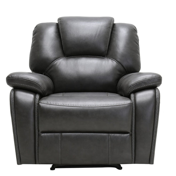 40" Grey Contemporary Leather Reclining Chair