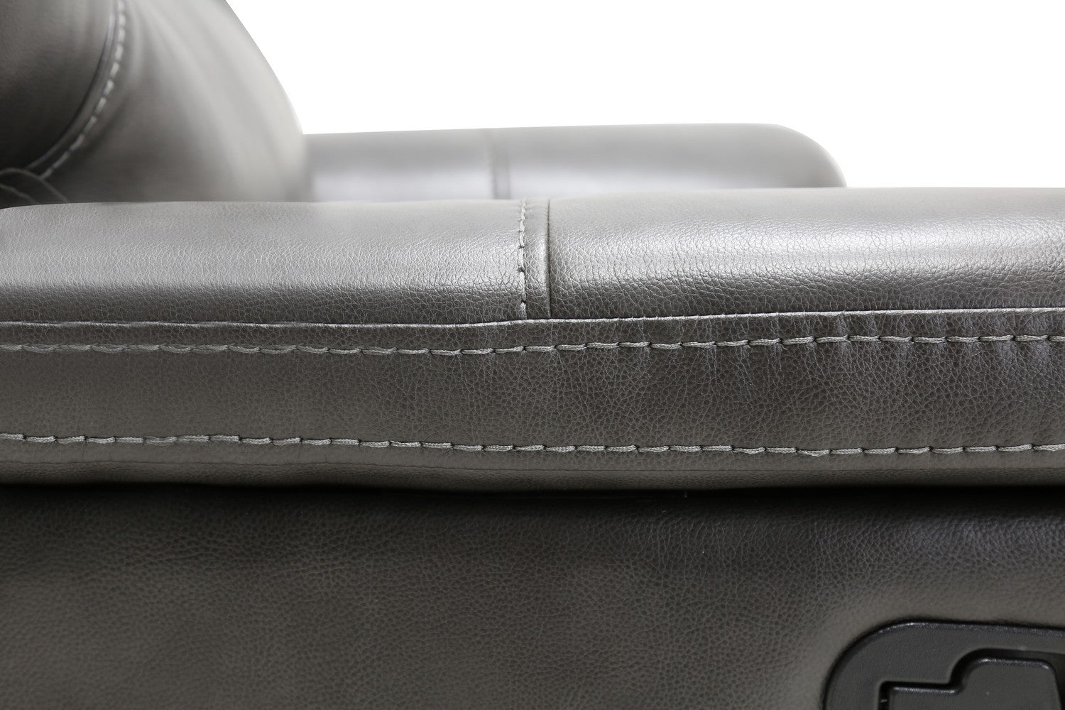 40" Grey Contemporary Leather Reclining Chair