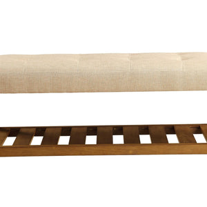 Beige And Oak Simple Bench - 40" X 16" X 18"