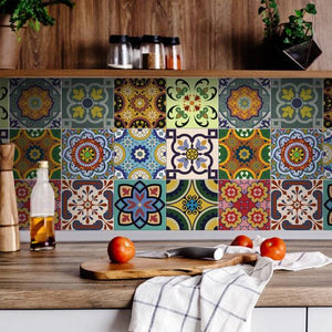 6" X 6" Auguri Flora Peel and Stick Removable  Tiles