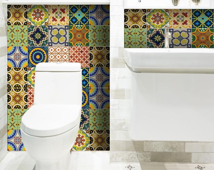 7" X 7" Auguri Mix Peel and Stick Removable  Tiles