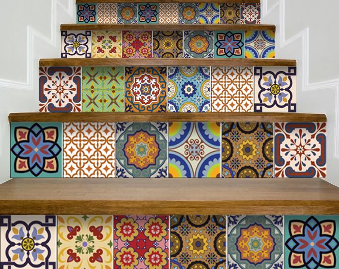 4" X 4" Auguri Geo Peel and Stick Removable Tiles