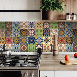 5" X 5" Auguri Geo Peel and Stick Removable  Tiles