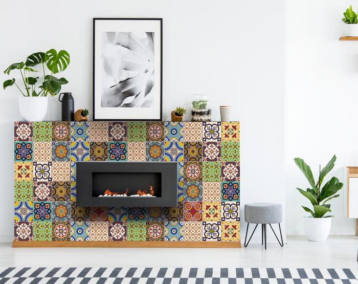 5" X 5" Auguri Geo Peel and Stick Removable  Tiles