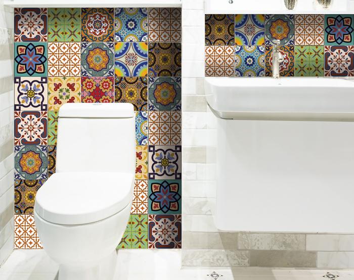 5" X 5" Auguri Geo Peel and Stick Removable  Tiles