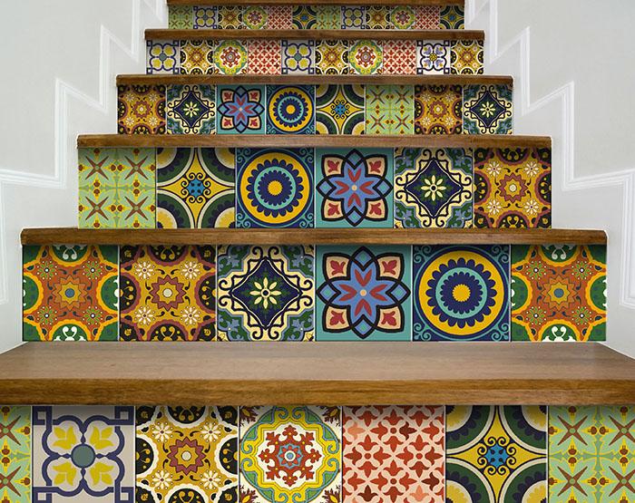 5" X 5" Euro Mosaic Peel and Stick Removable Tiles