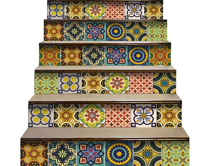 7" X 7" Euro Mosaic Peel and Stick Removable Tiles