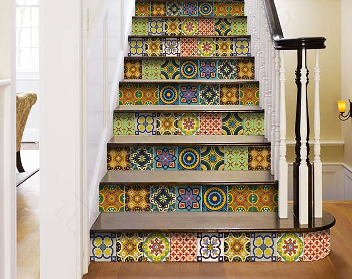 7" X 7" Euro Mosaic Peel and Stick Removable Tiles