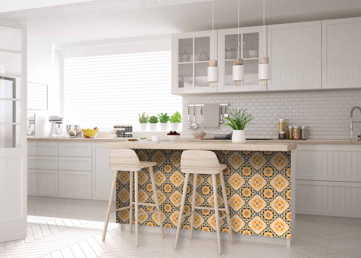 7" X 7" Golden Deco Peel And Stick Removable Tiles