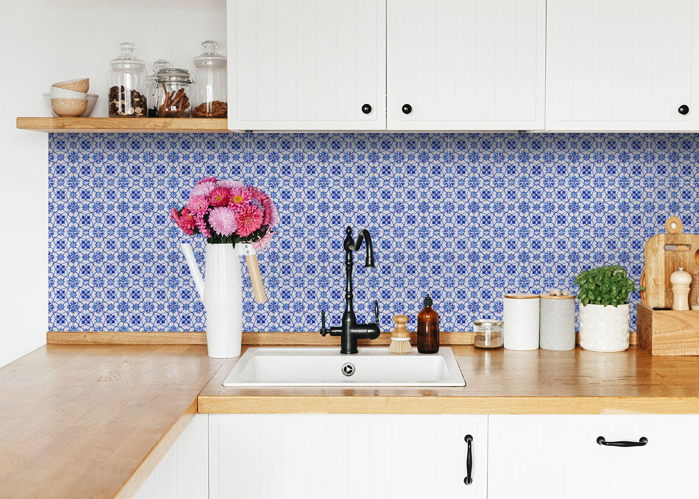 7" X 7" Blue Micro Peel And Stick Removable Tiles