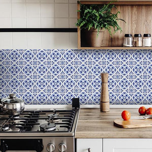 6" X 6" Blue Mia Peel And Stick Removable Tiles