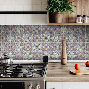 7" X 7" Muted Pastel Kyla Peel And Stick Tiles