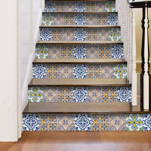 8" X 8" Vintage Multi Removable Peel and Stick Tiles