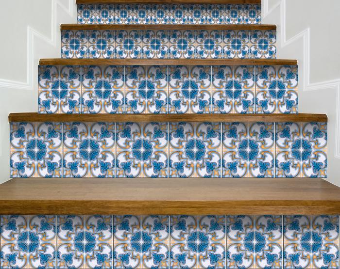 Teal Taupe Sia Removable Peel and Stick Tiles 7" X 7"