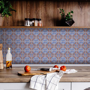 6" X 6" Blue Rust Zio Removable Peel and Stick Tiles