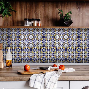 Blue Mikos Removable Peel And Stick Tiles - 4" x 4"