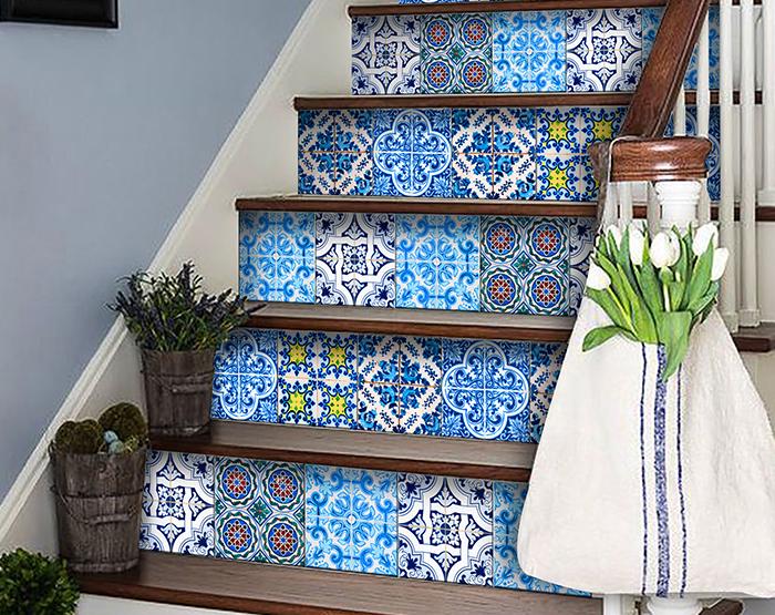 7" X 7" Greta Multi Mosaic Peel and Stick Tiles