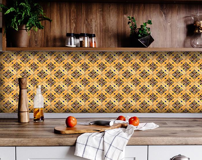 6" X 6" Golden Rio Removable  Peel and Stick Tiles