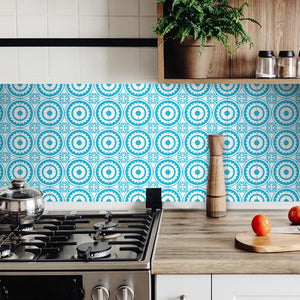 6" X 6" Aqua Gerber Removable Peel and Stick Tiles