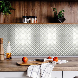 4" X 4" Sage Gray Fleur Removable Peel And Stick Tiles