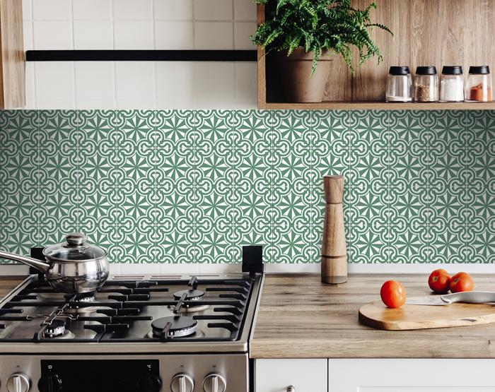 5" X 5" Glenda Sage  Removable Peel and Stick Tiles