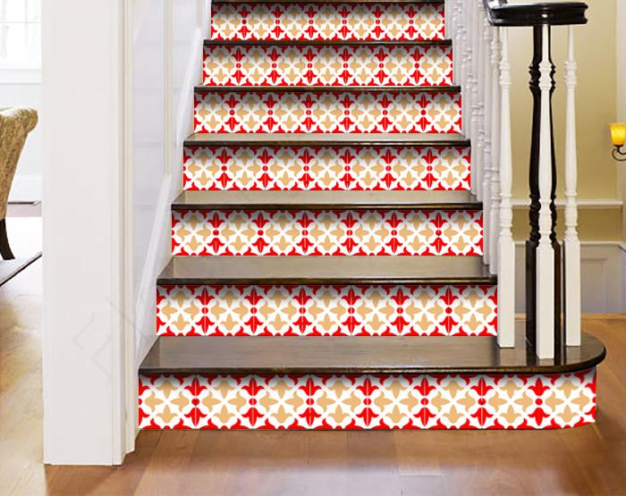 5" X 5" Roja Hola  Removable Peel and Stick Tiles