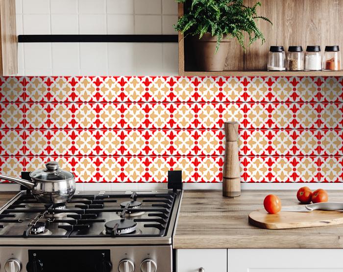 5" X 5" Roja Hola  Removable Peel and Stick Tiles