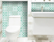 Light Green And White Geo Peel and Stick Removable Tiles - 6