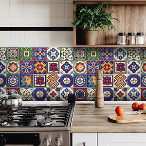 4" x 4" Mediterra Celestial Mosaic Peel and Stick Removable Tiles