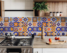 Blue and Gold Celestial Mosaic Peel and Stick Removable Tiles - 7