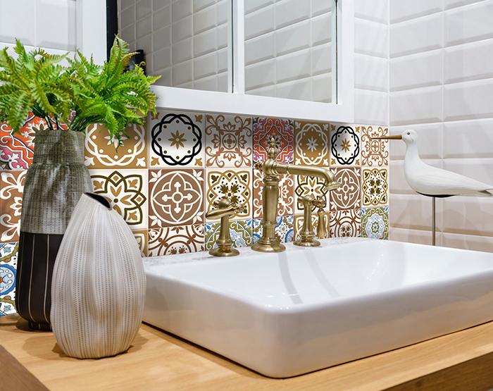 5" x 5" Snickerdoodle Mosaic Pop Peel and Stick Removable Tiles