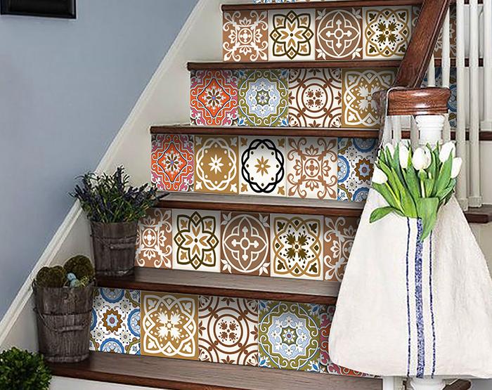 5" x 5" Snickerdoodle Mosaic Pop Peel and Stick Removable Tiles