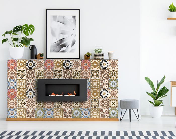 8" x 8" Snickerdoodle Mosaic Pop Peel and Stick Removable Tiles