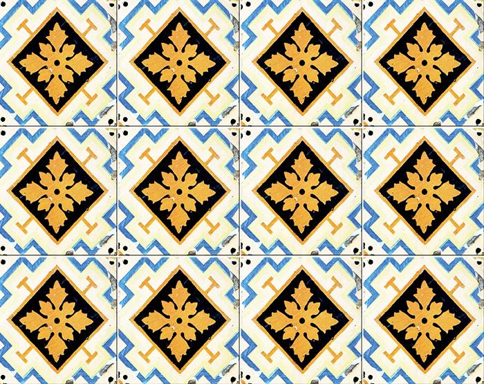 7" x 7" Gold Snowflake Peel and Stick Removable Tiles