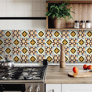 7" x 7" Snowflake and Diamond Peel and Stick Removable Tiles